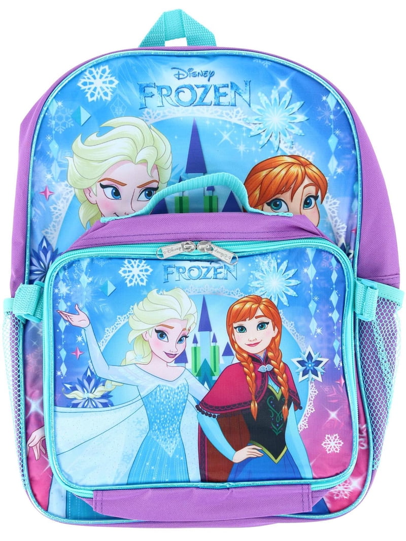 Backpack Set Frozen Backpack With Lunchbox Group Ruz Disney Frozen Elsa Anna 16" Kids School Backpack With  Detachable Lunch Box