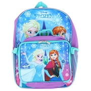 DISNEY Group Ruz Frozen Anna, Elsa 16" Backpack with Detachable Matching Lunch Box