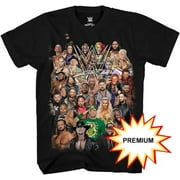Group Shot John Cena WWE Big Show AJ Styles Daniel Bryan Adult Men's Graphic Tee T-Shirt (Premium Black, Large)