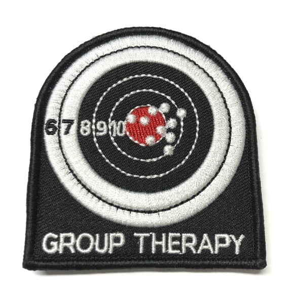 Group Therapy Embroidered Hook & Loop Patch Applique Biker Emblem Tactical