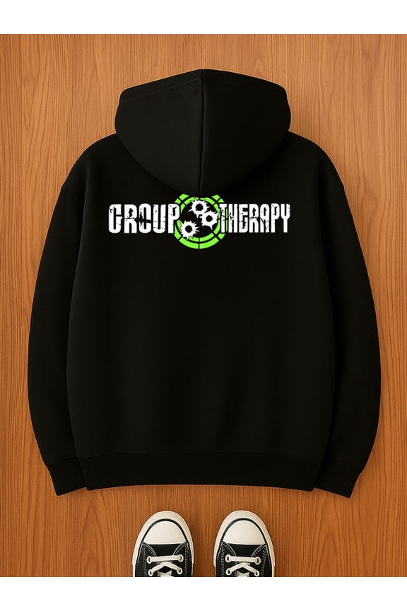 Group Therapy Hoodie hoodies & sweatshirt game mens polyester black Drawstring Comfortable Oversized Hooded Pullover Sweatshirt funny vintage fun interesting Original Unisex hoodie