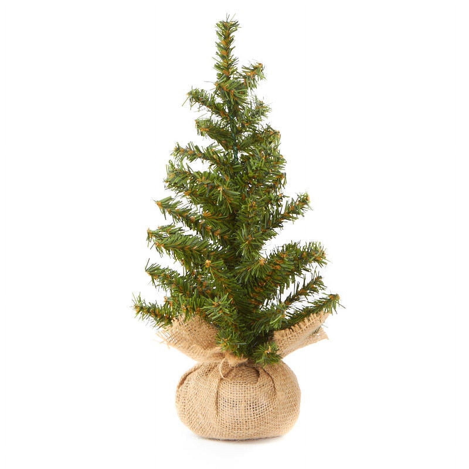 Group of 3 Artificial 12" Pine Christmas Trees with Burlap base