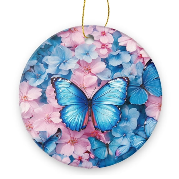 Group of Blue Butterflies - Christmas Ornament Xmas Keepsake Ceramic Ornaments Holiday Decorations for Tree Christmas Gift Ideas 2.95in