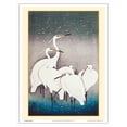 thumbnail image 1 of Group of Egrets - From an Original Color Woodcut Print by Ohara Koson c.1925 - Master Art Print (Unframed) 9in x 12in, 1 of 4