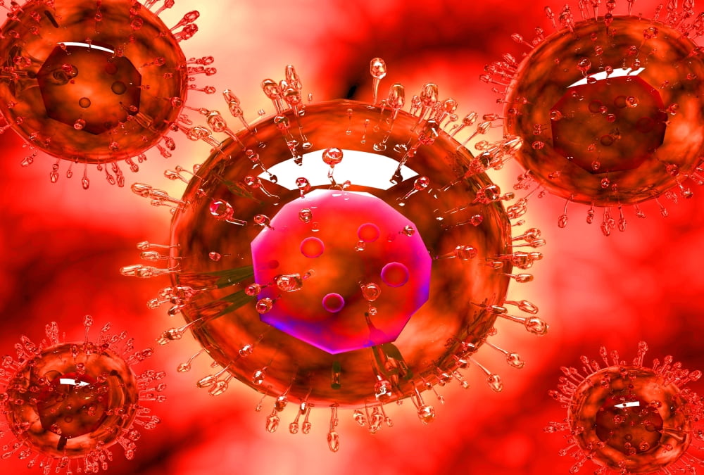 Group of H5N1 virus with glassy view Canvas Art - Stocktrek Images (34 x 23)