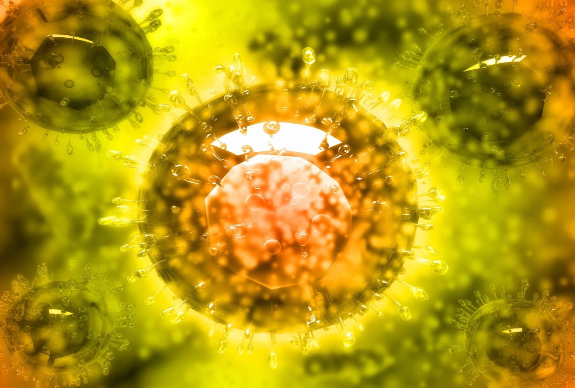 Group of H5N1 virus with glassy view Canvas Art - Stocktrek Images (34 x 23)