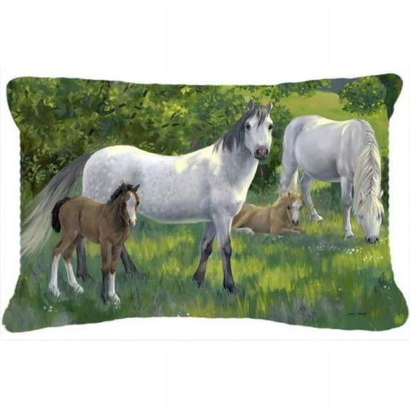Group of Horses Fabric Decorative Pillow
