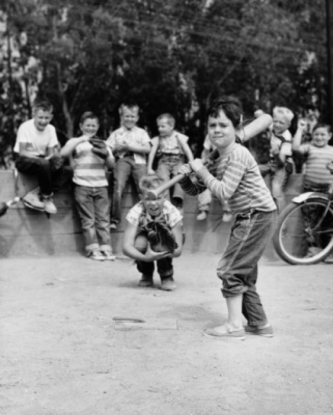 Group of boys playing baseball Canvas Art - (24 x 36)