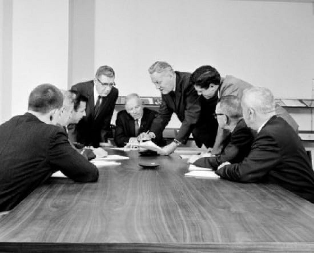 Group of businessmen at meeting Canvas Art - (18 x 24)
