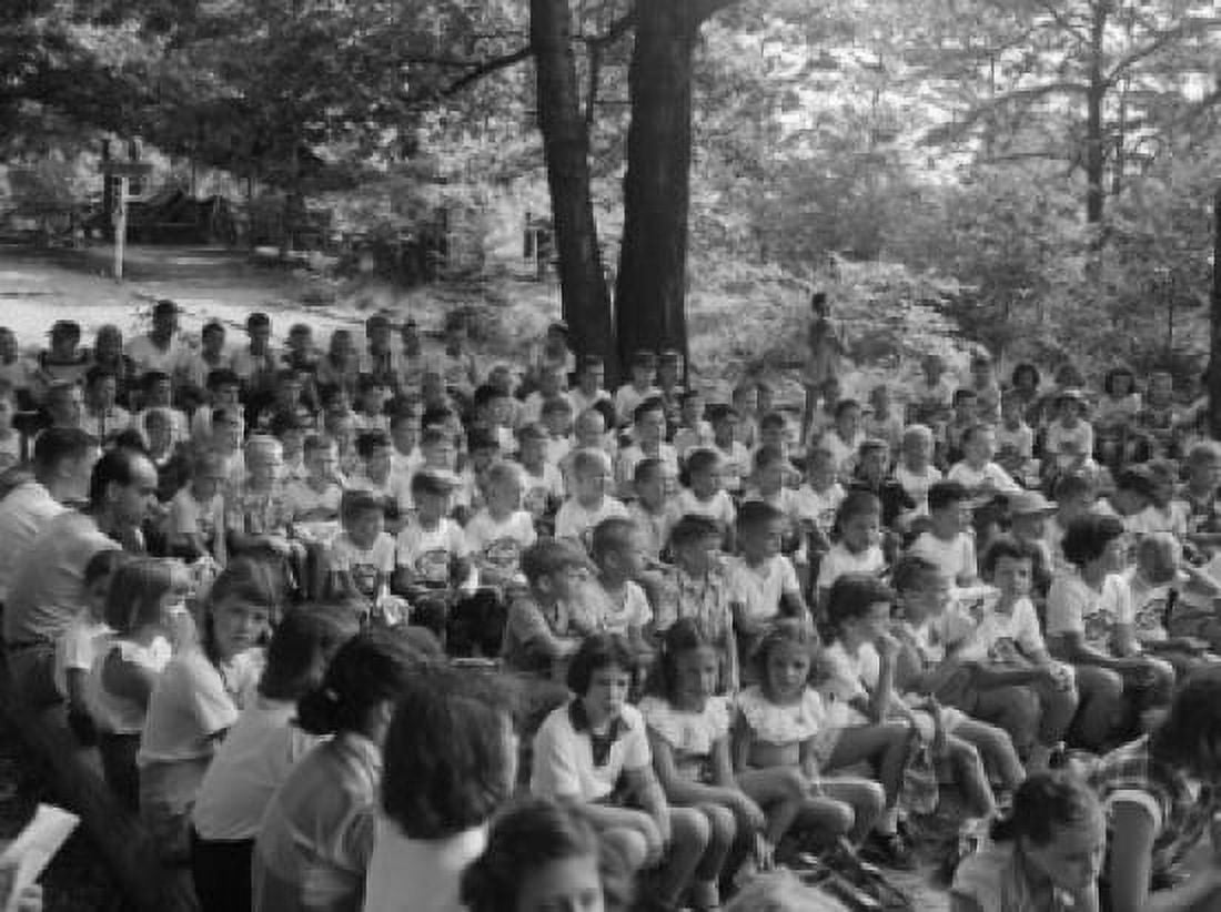 Group of children at a summer camp Canvas Art - (18 x 24)
