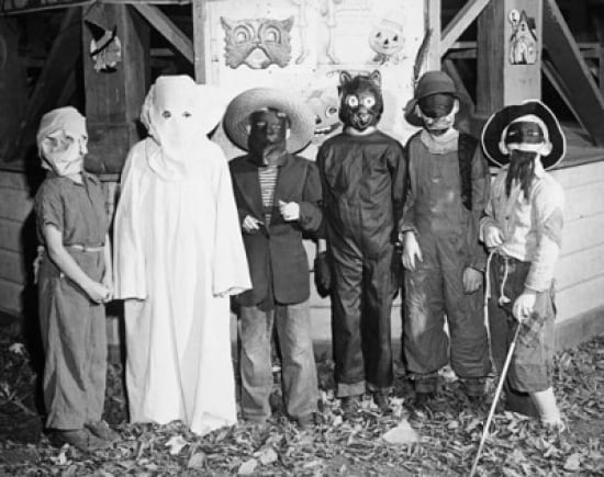 Group of children wearing Halloween costumes Canvas Art - (18 x 24)