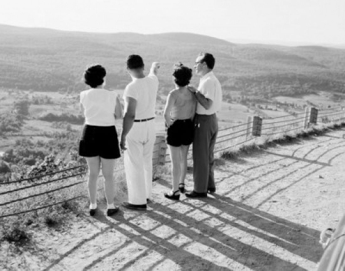 Group of friends looking at landscape Canvas Art - (18 x 24)