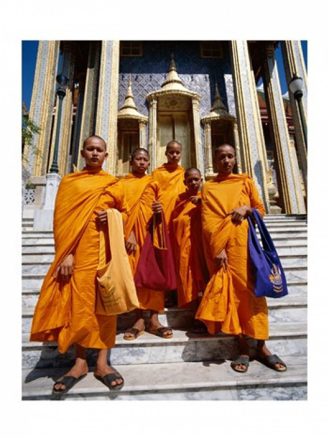 Group of monks Wat Phra Kaeo Temple of the Emerald Buddha Bangkok Thailand Canvas Art - (18 x 24)