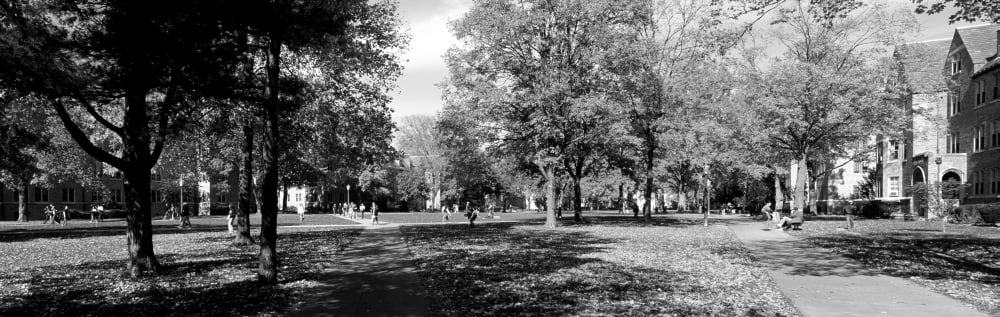 Group of people at a university campus University of Notre Dame South Bend Indiana USA Canvas Art - Panoramic Images (12 x 36)