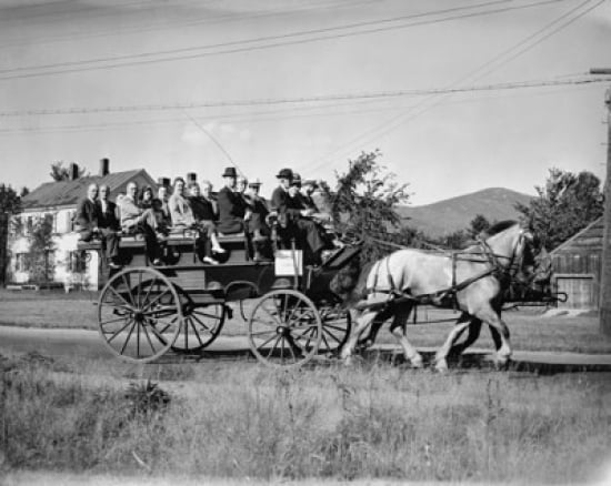 Group of people in a horse carriage New Hampshire USA Canvas Art - (24 x 36)