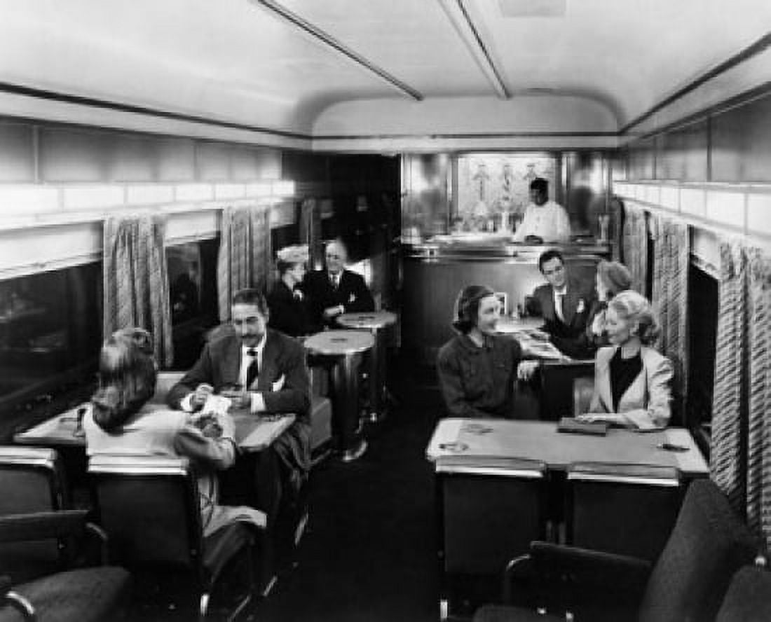 Group of people in a lounge car of a passenger train Santa Fe Super Chief 1948 Canvas Art - (18 x 24)