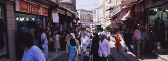 Group of people in a market Grand Bazaar Istanbul Turkey Canvas Art - Panoramic Images (36 x 13)