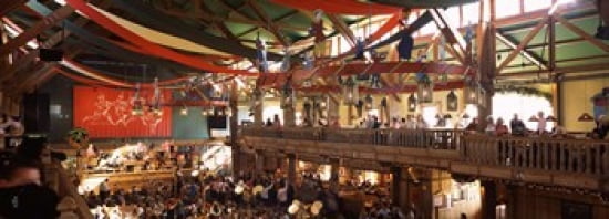 Group of people in the Oktoberfest festival Munich Bavaria Germany Canvas Art - Panoramic Images (36 x 13)