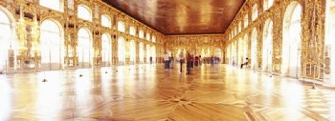 Group of people inside a ballroom Catherine Palace Pushkin St Petersburg Russia Canvas Art - Panoramic Images (18 x 7)