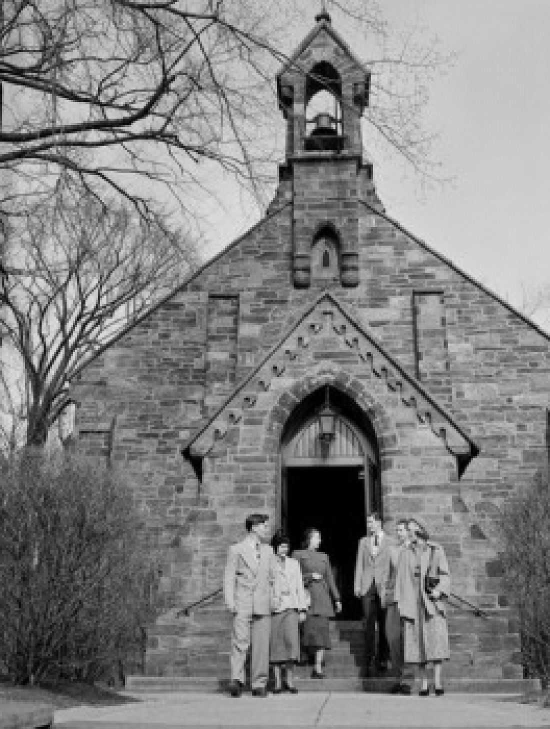 Group of people leaving church Canvas Art - (24 x 36)