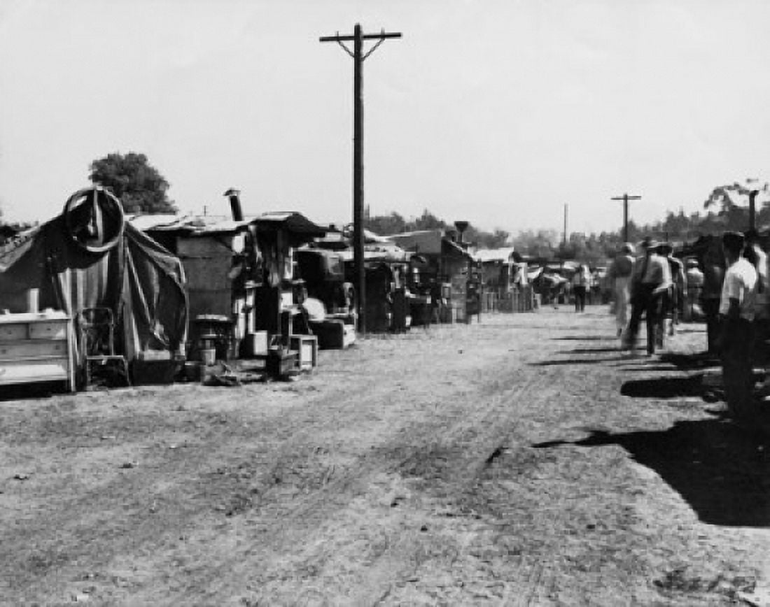 Group of people on a street Great Depression USA 1930s Canvas Art - (18 x 24)
