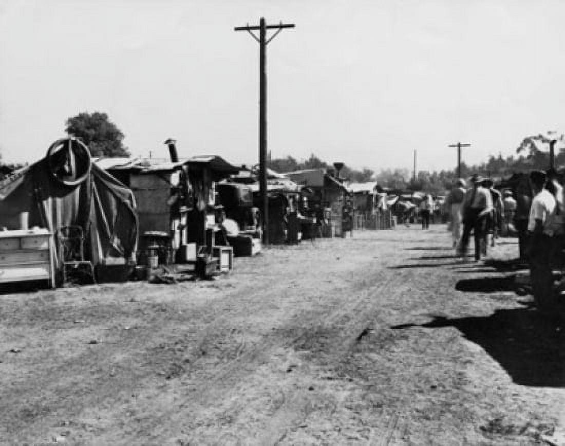 Group of people on a street Great Depression USA 1930s Canvas Art - (24 x 36)