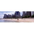 thumbnail image 1 of Group of people on the beach, Oak Street Beach, Chicago, Illinois, USA Poster Print (18 x 6), 1 of 1