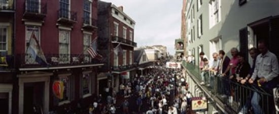 Group of people participating in a parade Mardi Gras New Orleans Louisiana USA Canvas Art - Panoramic Images (30 x 13)