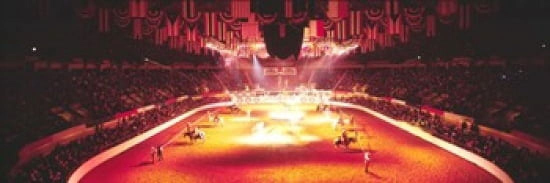 Group of people performing with horses in a stadium 100th Stock Show And Rodeo Fort Worth Texas USA Canvas Art - Panoramic Images (18 x 6)