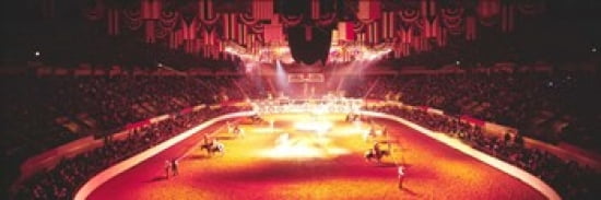 Group of people performing with horses in a stadium 100th Stock Show And Rodeo Fort Worth Texas USA Canvas Art - Panoramic Images (36 x 12)