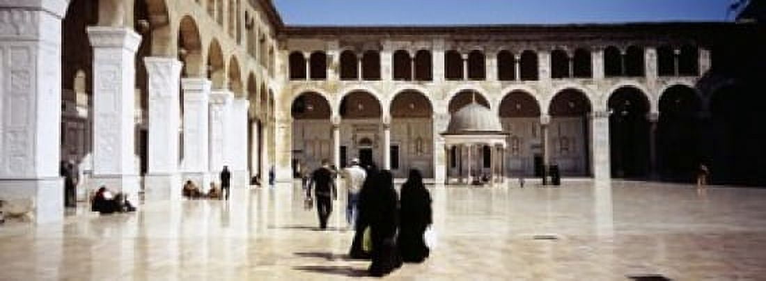 Group of people walking in the courtyard of a mosque Umayyad Mosque Damascus Syria Canvas Art - Panoramic Images (18 x 7)