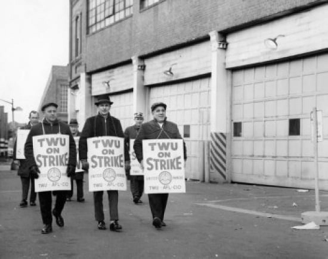 Group of people walking on a street holding placards Canvas Art - (18 x 24)