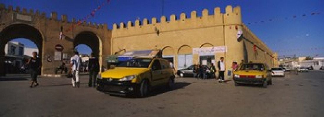 Group of people walking on the road Medina Kairwan Tunisia Canvas Art - Panoramic Images (18 x 7)