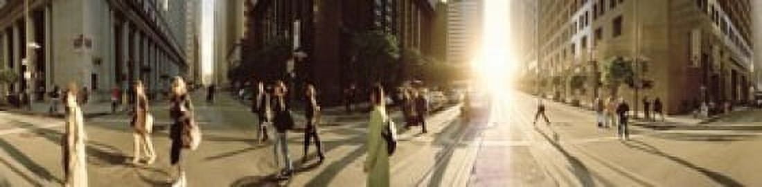 Group of people walking on the street Montgomery Street San Francisco California USA Canvas Art - Panoramic Images (20 x 5)