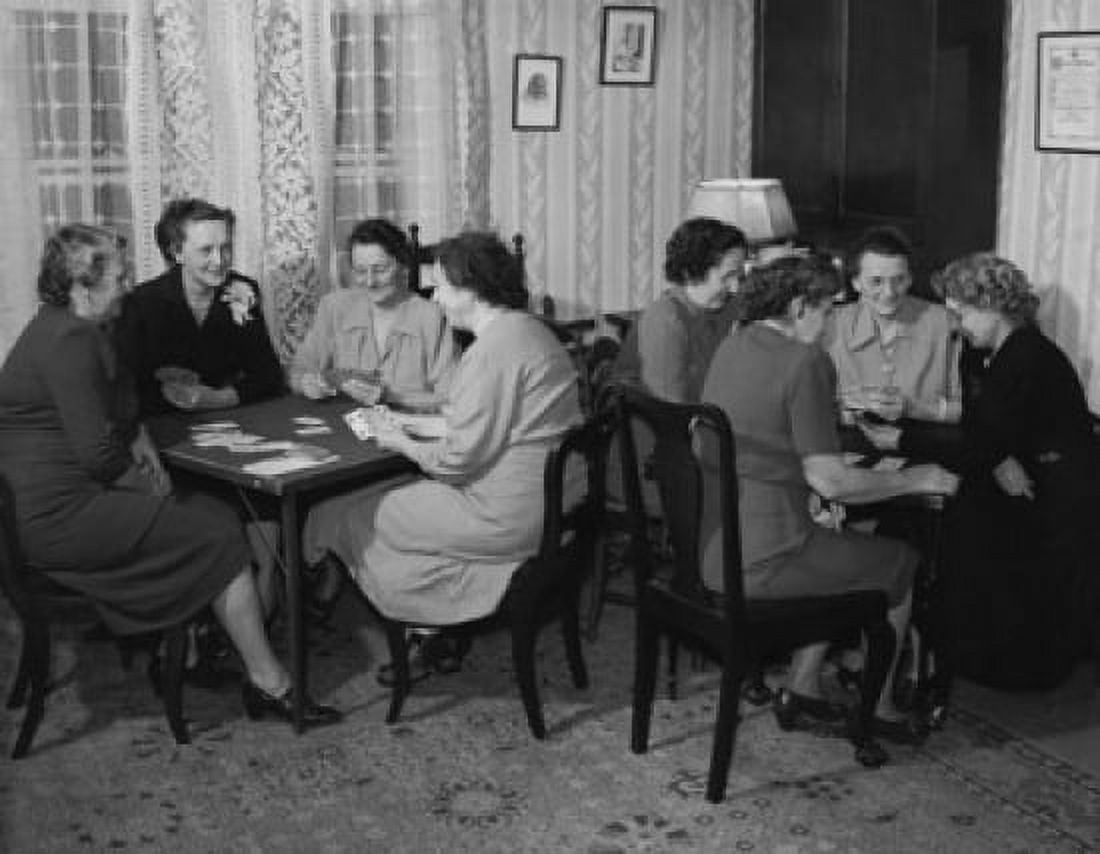 Group of senior women playing cards Canvas Art - (18 x 24)