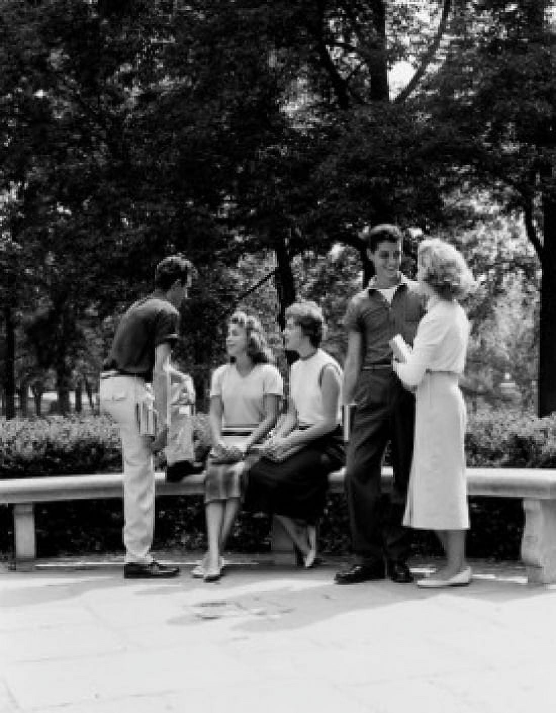 Group of students talking and flirting Canvas Art - (18 x 24)