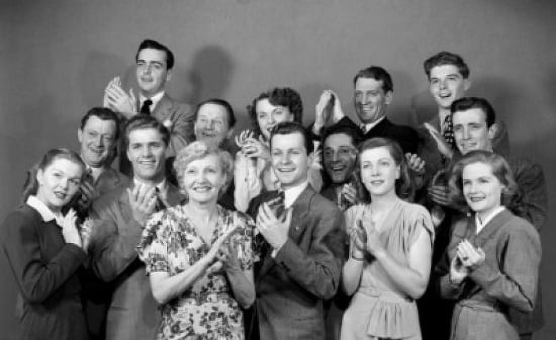 Group portrait of people clapping hands Canvas Art - (18 x 24)