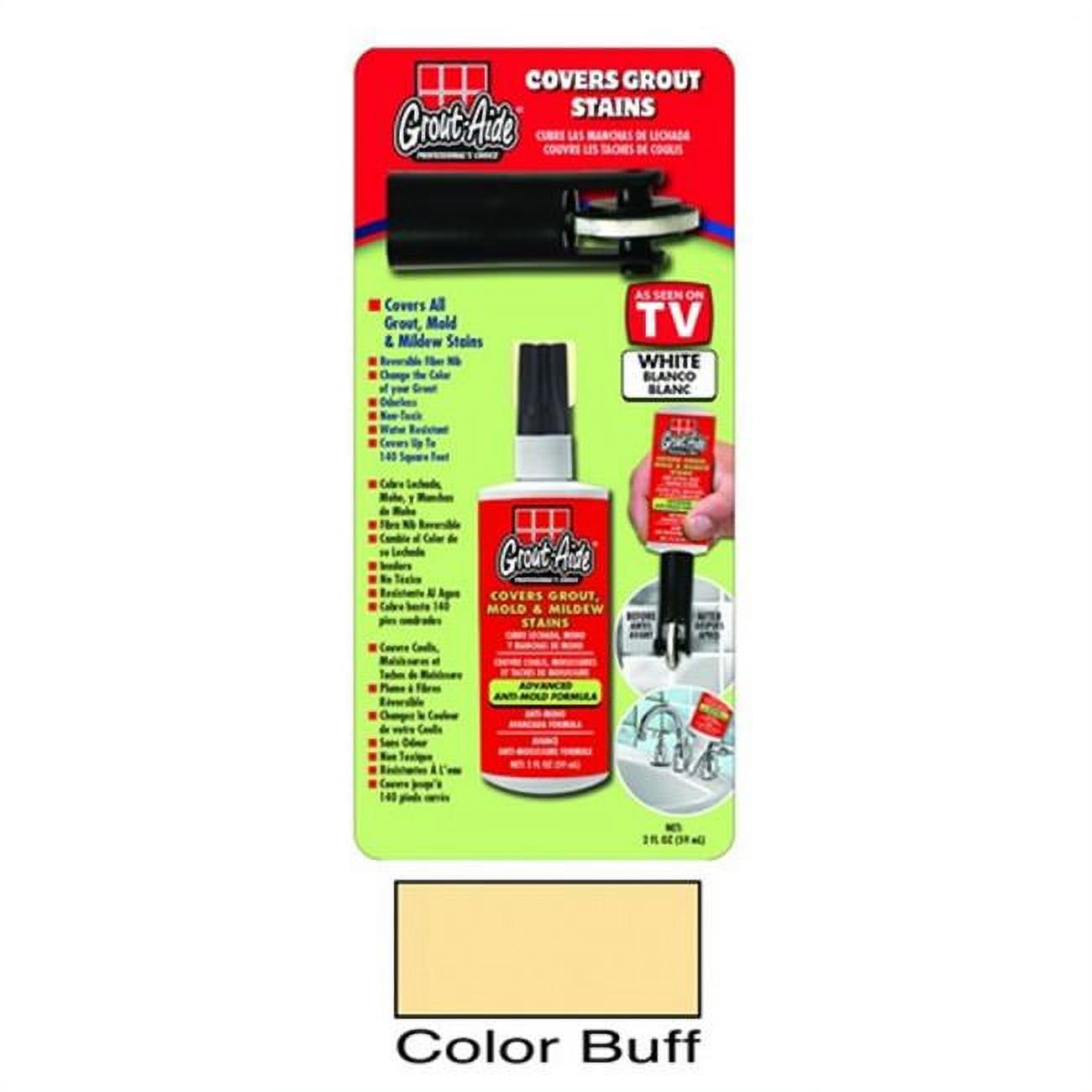 GroutAide 15752 2 oz Wheel & Pump Action Nib Applicator Bottle, Buff