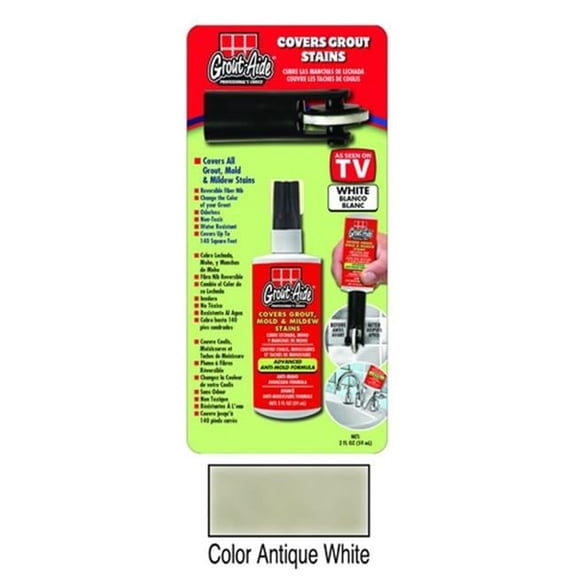 Grout-Aide 15754 2 oz Wheel & Pump Action Nib Applicator Bottle, Antique White - Pack of 6