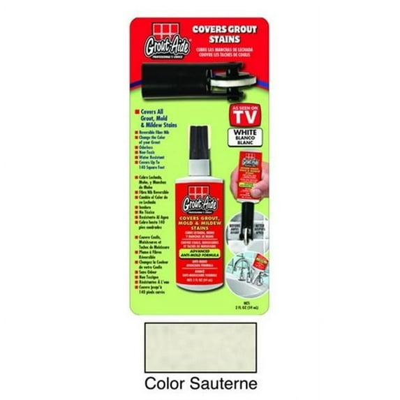 Grout-Aide 15760 2 oz Wheel & Pump Action Nib Applicator Bottle, Sauterne - Pack of 6