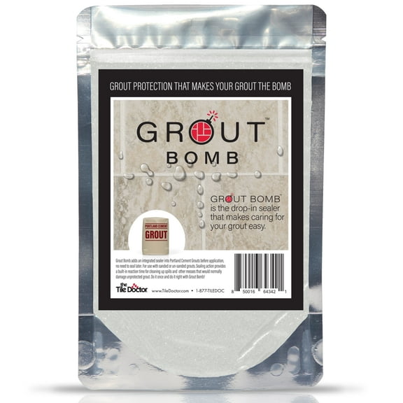 The Tile Doctor Grout Bomb - Advanced Blend for Sanded and Un-Sanded Grout, High Performance Grout Sealer for Bathroom Tiles and Shower, Compatible with Concrete Sealer Outdoor and Indoor Use, 100g