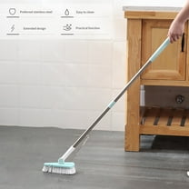 Grout Brush with Long Adjustable Handle, Swivel Scrub Brush, V-Shape Grout Line Scrubber with Stiff Bristle for Deep Cleaning Tile Grout, Shower, Kitchen, Hard-to-Reach Corners