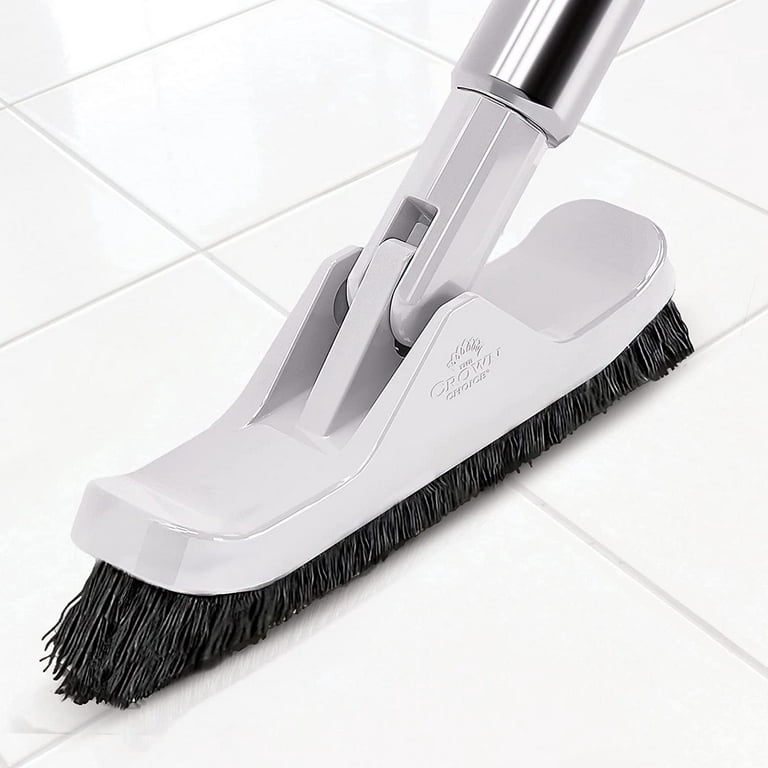 Grout Brush with Long Handle - Heavy Duty Cleaner & Grout Scrubber Tool - Deep Cleaning Hard Wood, Tile, Floors - Handled Bathtub and Shower Scrub 