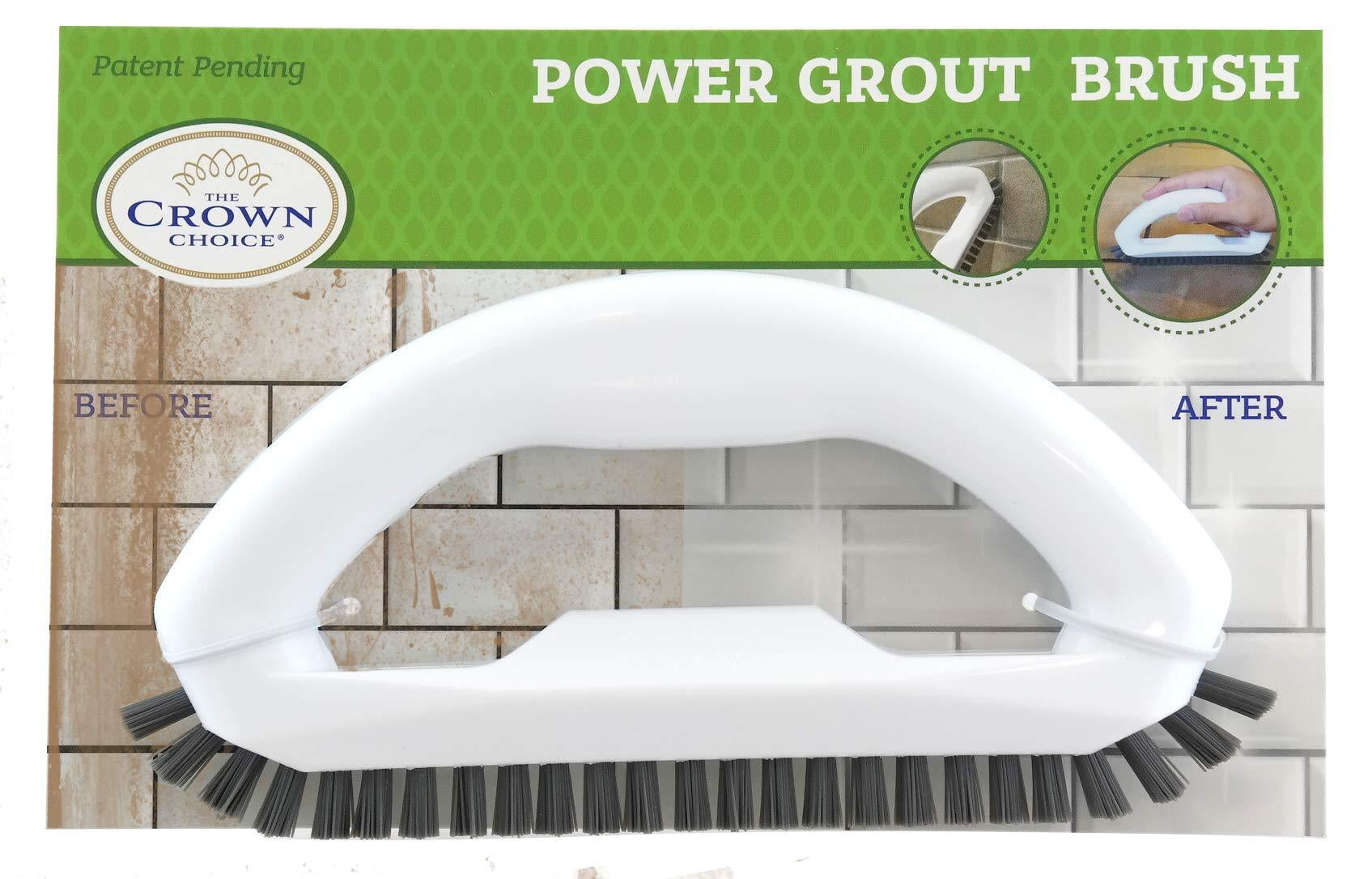 Handy Housewares Narrow Bristle Angled Non-Slip Floor and Tile Grout Cleaning Scrub Brush (1-Pack)
