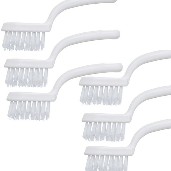 Grout Cleaner Brushes, V Shape Stiff Bristle Crevice Cleaning Brush, Shower Scrub Tool for Tile Floors, Tracks, Door Slot, Bathroom, Kitchen, Windows, 6 Pcs, 7.08x1.96"