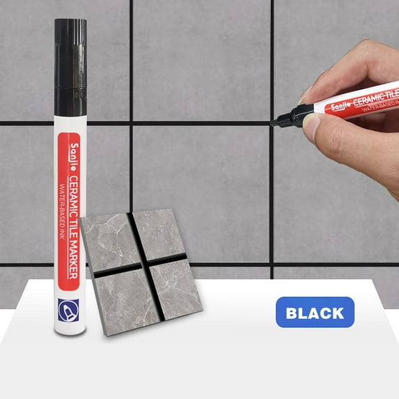 Grout Pen Black Tile Grout Paint Marker - 4ml Tile Beauty Styling Pen For Bathroom & Kitchen Grout Touch-Ups