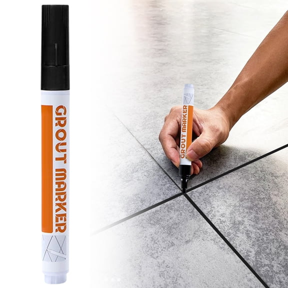 Grout Pen for Ceramic Tiles,Tile Grout Marker Pen,Grout Pen Tile Grout Paint Marker,Grout Colorant & Sealer Pen,Bathroom & Kitchen Tile Grout (black-1PCS)