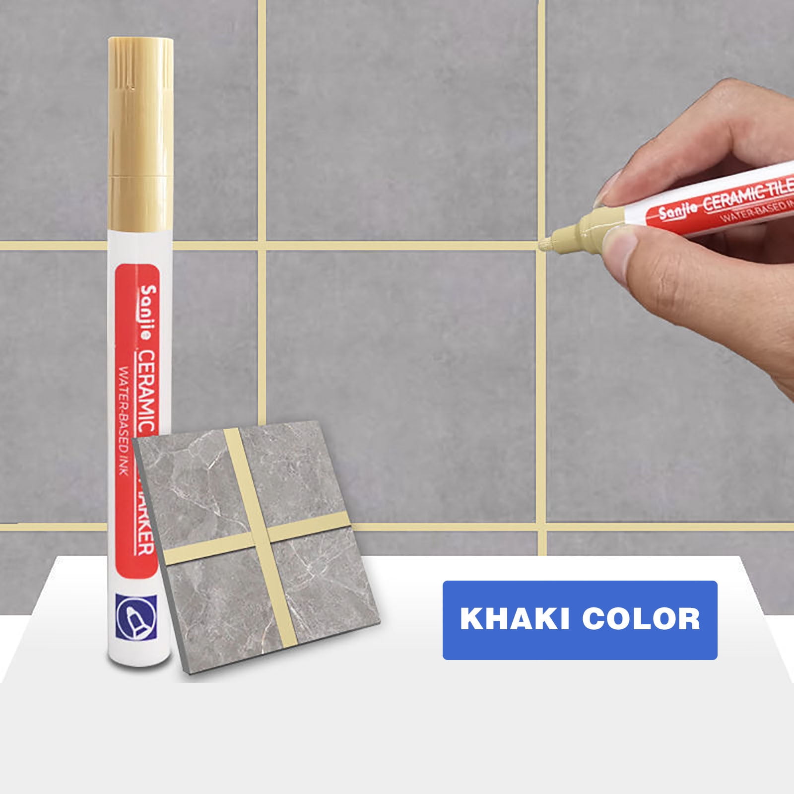 Grout Pen, Khaki Tile Marker Waterproof Grout Sealer Pen Tile Repair ...
