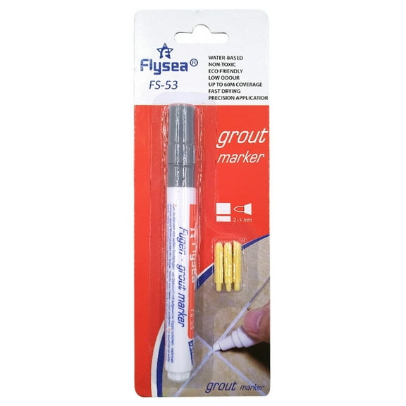 Grout Pen Tile Paint Marker,Waterproof, Water Based Tile Marker Repair Pens ,Restorer for Bathroom, Shower, and Kitchen with Three Tips 2-4mm, Quick-Drying,10 colors,5ML(Grey2)