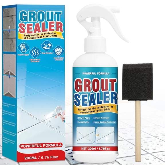 Grout Sealer Spray, Tile Sealer for Tile Floors, Waterproofing Sealant for Concrete, Bathroom Walls and Cracks, Easy to Apply, Long-Lasting Transparent Finish, 200ml
